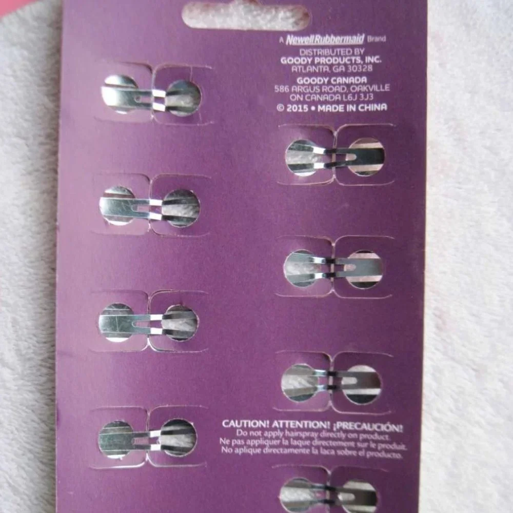 10 Goody Girls Rainbow Glossy Glam Epoxy Covered Square Metal Hair Snap Clips